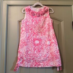 LILY PULITZER Girls Pink Printed Floral Shift Dress Vibrant Size 7